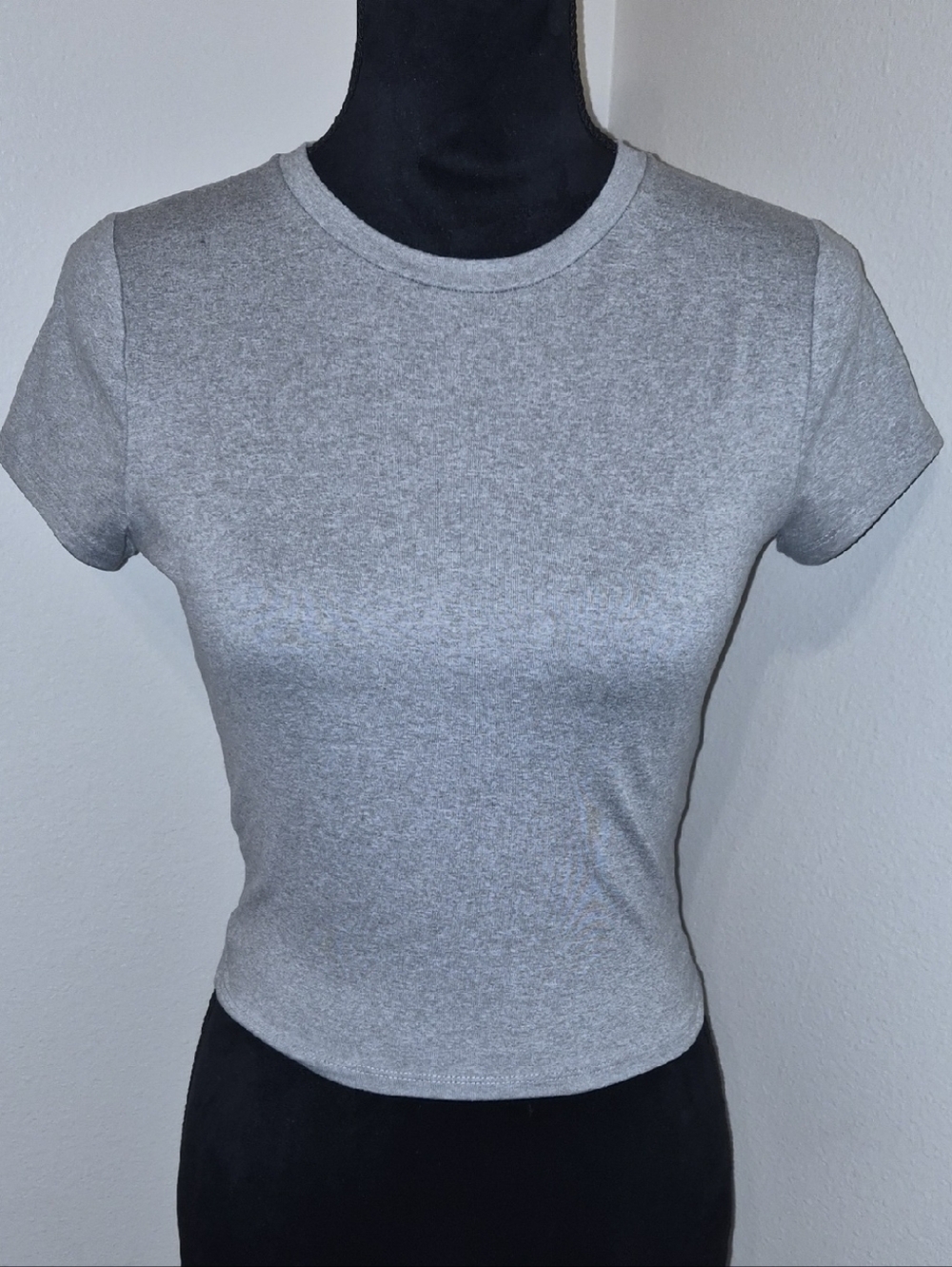 Hollister Heather Gray Slim Crewneck Short-Sleeve Tee